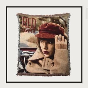 Taylor Swift Red Album Cover Woven Tapestry Blanket NWT